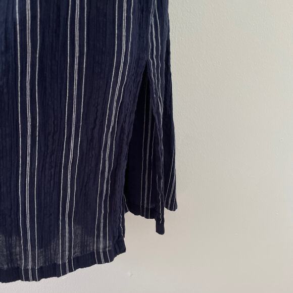 Sea New York Dress 6 Blue Striped Boho Coastal Midi Cottage Peasant Classic - Picture 11 of 14